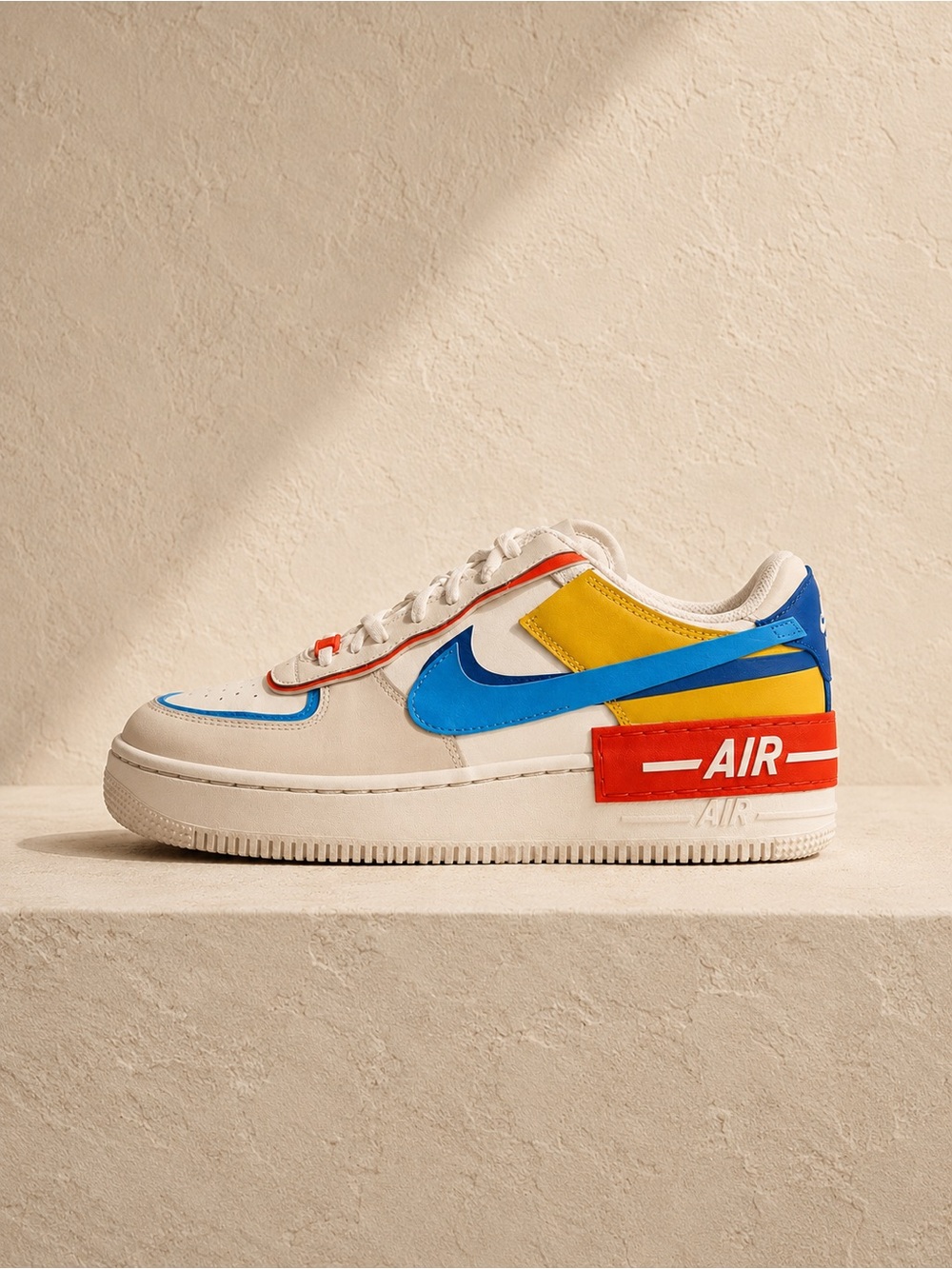 Nike Air Force 1 Shadow Sneakers Men’s US 12 Sail University Blue Yellow Orange - Picture 4 of 7
